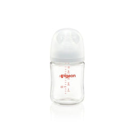 (日本)Pigeon 貝親玻璃寬口母乳實感奶瓶160ml - 白色