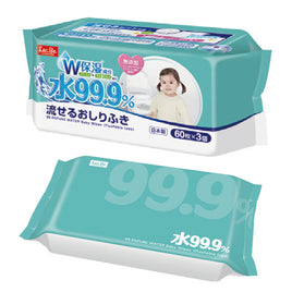 水99.9%幼兒即棄濕抹巾（水溶廁棄式）60枚x3個