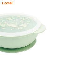 Combi 鉑金矽膠分隔吸盤餐碗 (活潑恐龍)