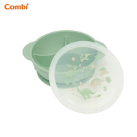Combi 鉑金矽膠分隔吸盤餐碗 (活潑恐龍)