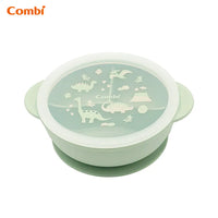 Combi 鉑金矽膠分隔吸盤餐碗 (活潑恐龍)