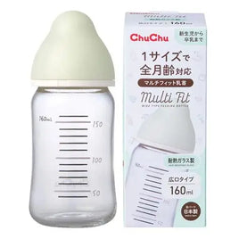 CHUCHU Multi Fit 闊身口徑 耐熱玻璃奶瓶-160ml
